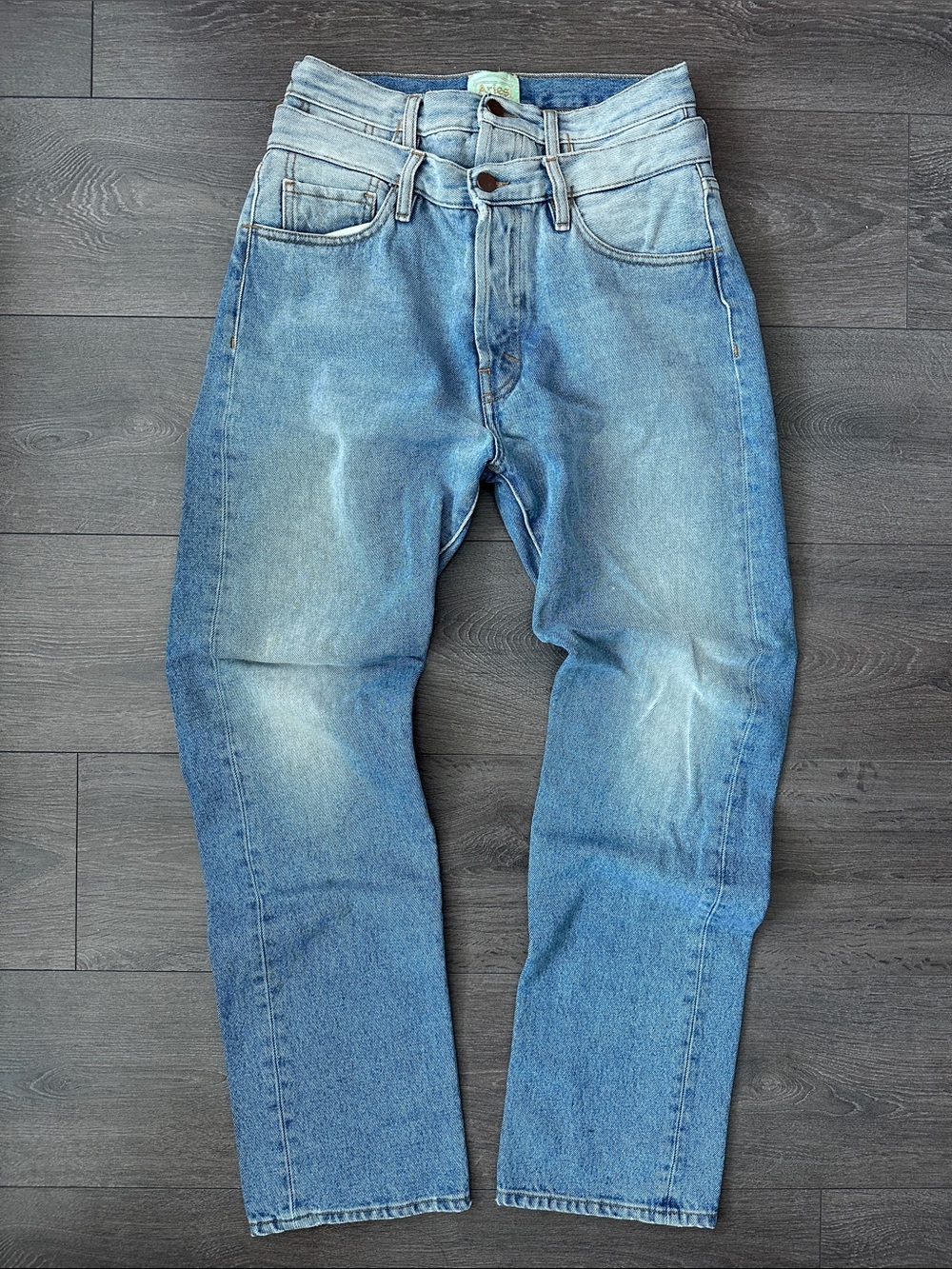High-Rise Light Wash Straight Jeans - Classic Blue